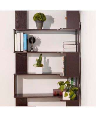 90cm Freestanding Corner Bookshelf with Anti-Tip Device
