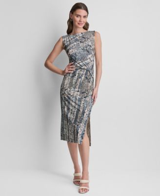 Women's Sleeveless Side Knot Midi Dress
