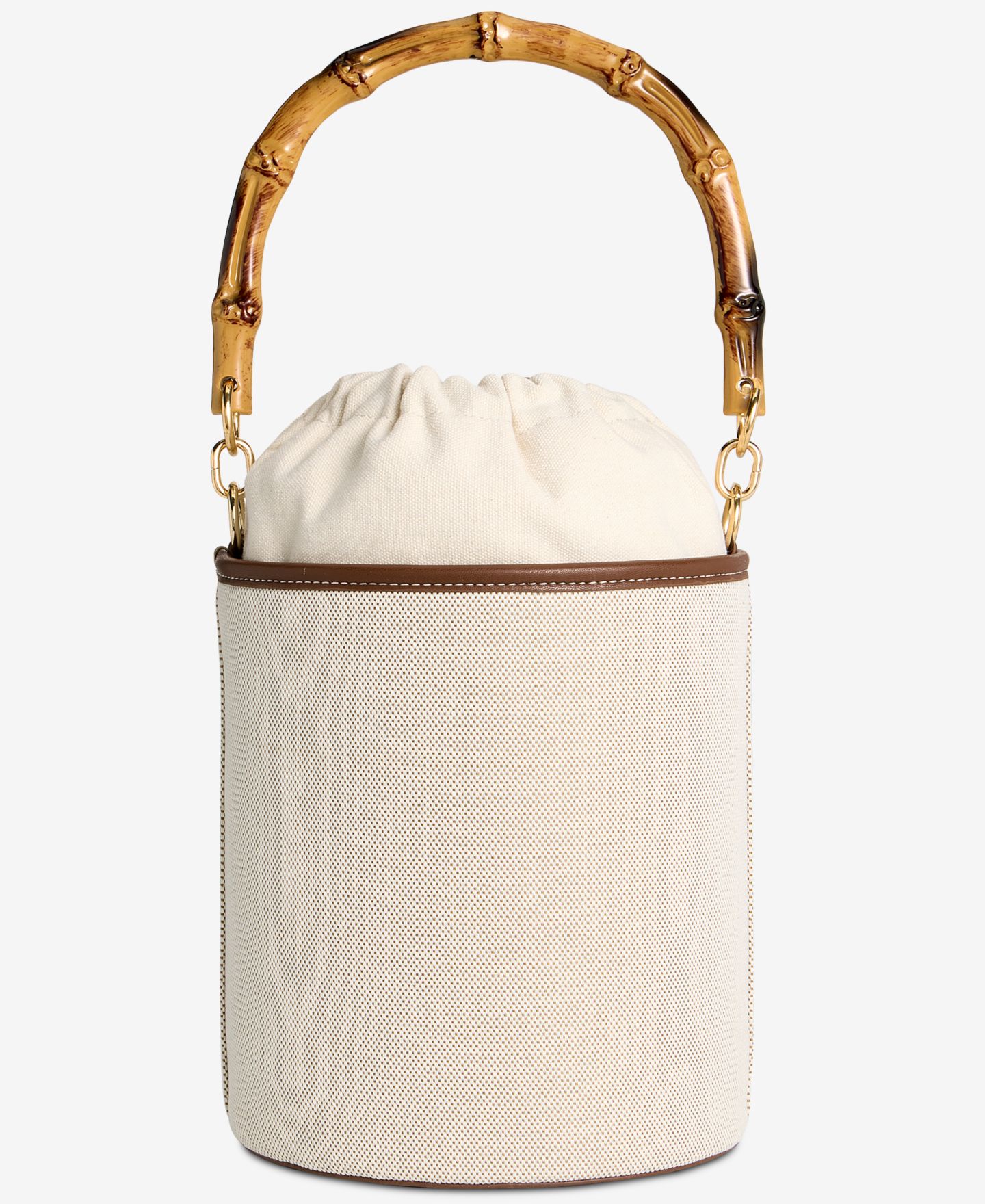Женская сумка Giani Bernini Linen Bamboo Handle Bucket, цвет: Натуральный — фото 4