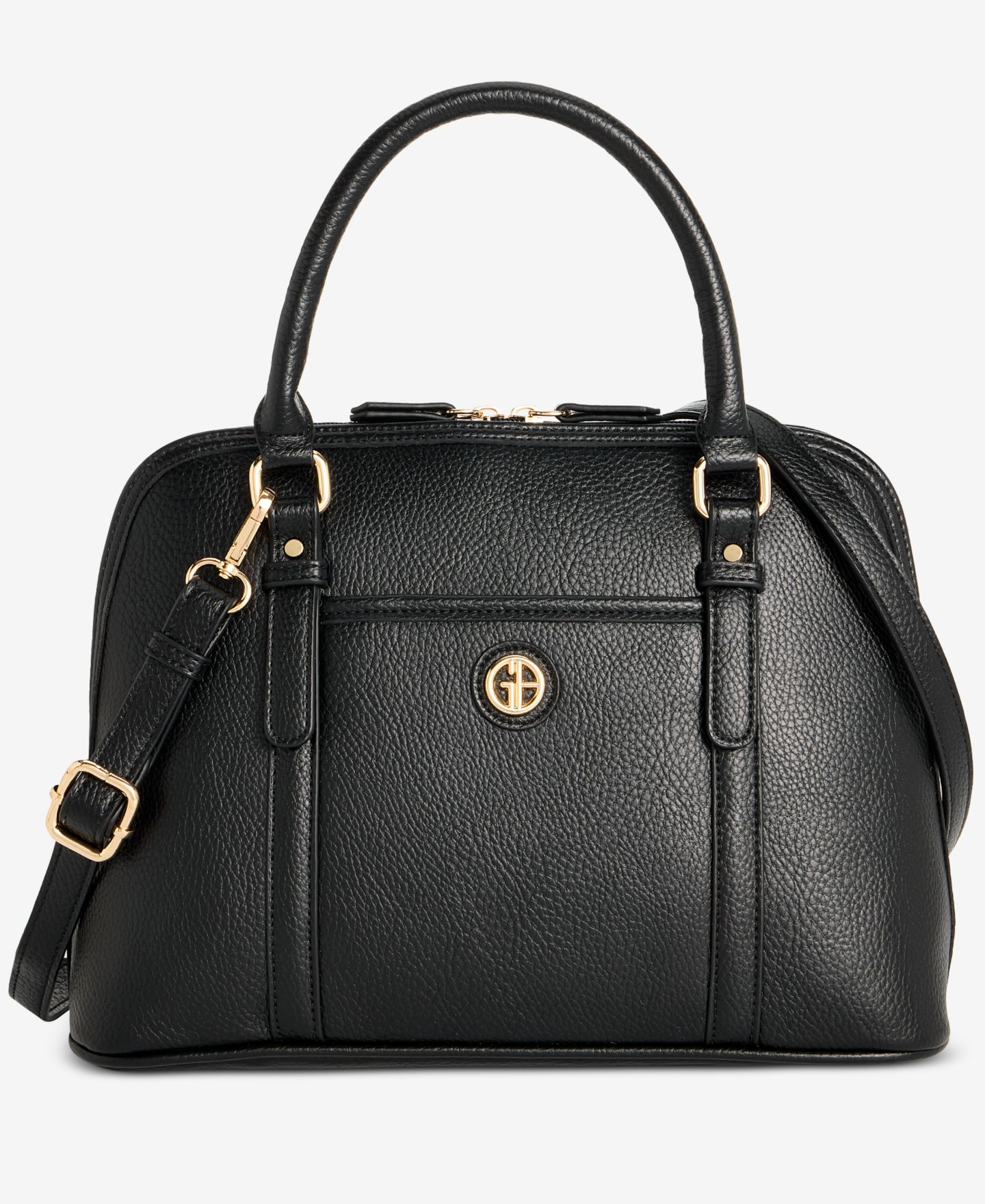 Женская сумка Giani Bernini Pebble Detailed Dome Satchel, цвет: Чёрный — фото 1