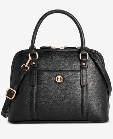 Женская сумка Giani Bernini Pebble Detailed Dome Satchel, цвет: Чёрный