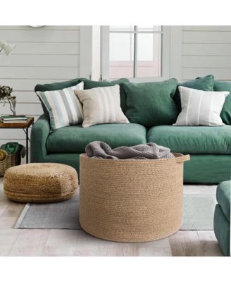 Rope Blanket Basket Storage Bin Organizer Wicker Box 88L Gift Basket