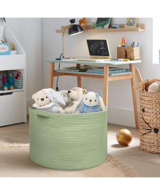 Rope Blanket Basket Storage Bin Organizer Wicker Box 88L Gift Basket