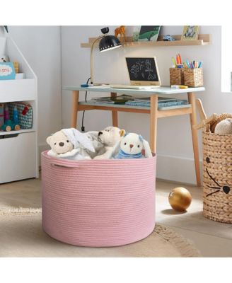 Rope Blanket Basket Storage Bin Organizer Wicker Box 88L Gift Basket