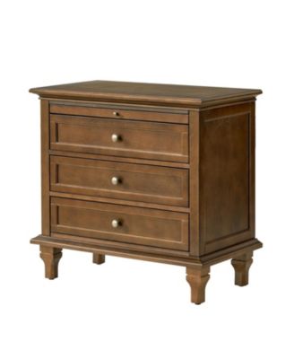 Arthelia Traditional 28.37''W 3-Drawer End Table with Charging Station
