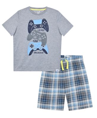 Boys' 6-18 Short Sleeve T-Shirt with Woven Gaming Shorts, 2-Piece Set