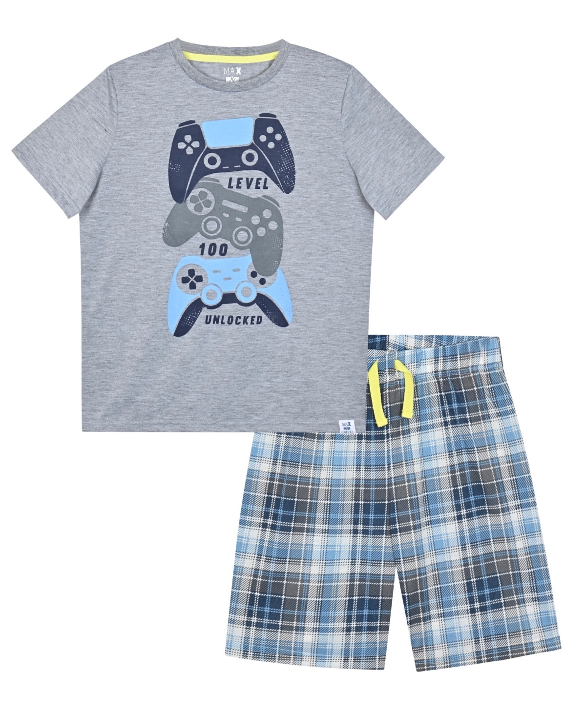 Max & Olivia Boys' 6-18 Short Sleeve T-Shirt with Woven Gaming Shorts, 2-Piece Set