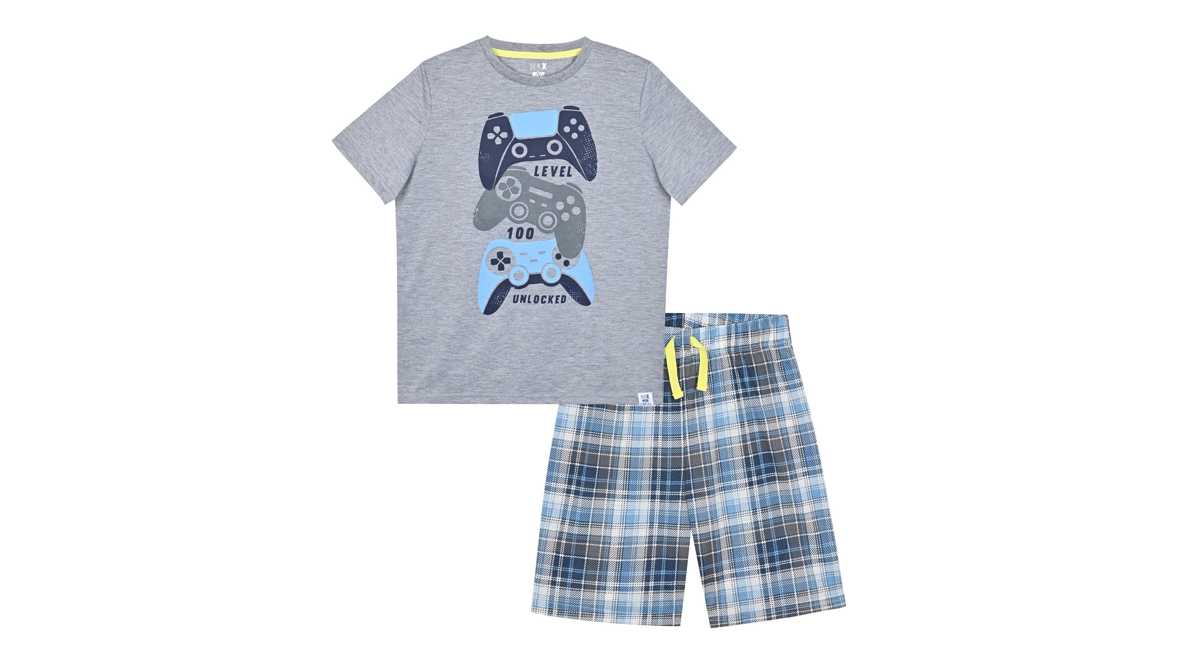 Max & Olivia Boys' 6-18 Short Sleeve T-Shirt with Woven Gaming Shorts, 2-Piece Set