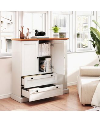 47.5 in Kitchen Freestanding Storage Cabinet with 3 Doors, 2 Drawers and 110 lbs Top