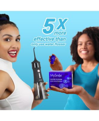 LP221 Cordless UVC Sterilizable Water Flosser with 30 Concentrate Mouthwash Pods Bundle