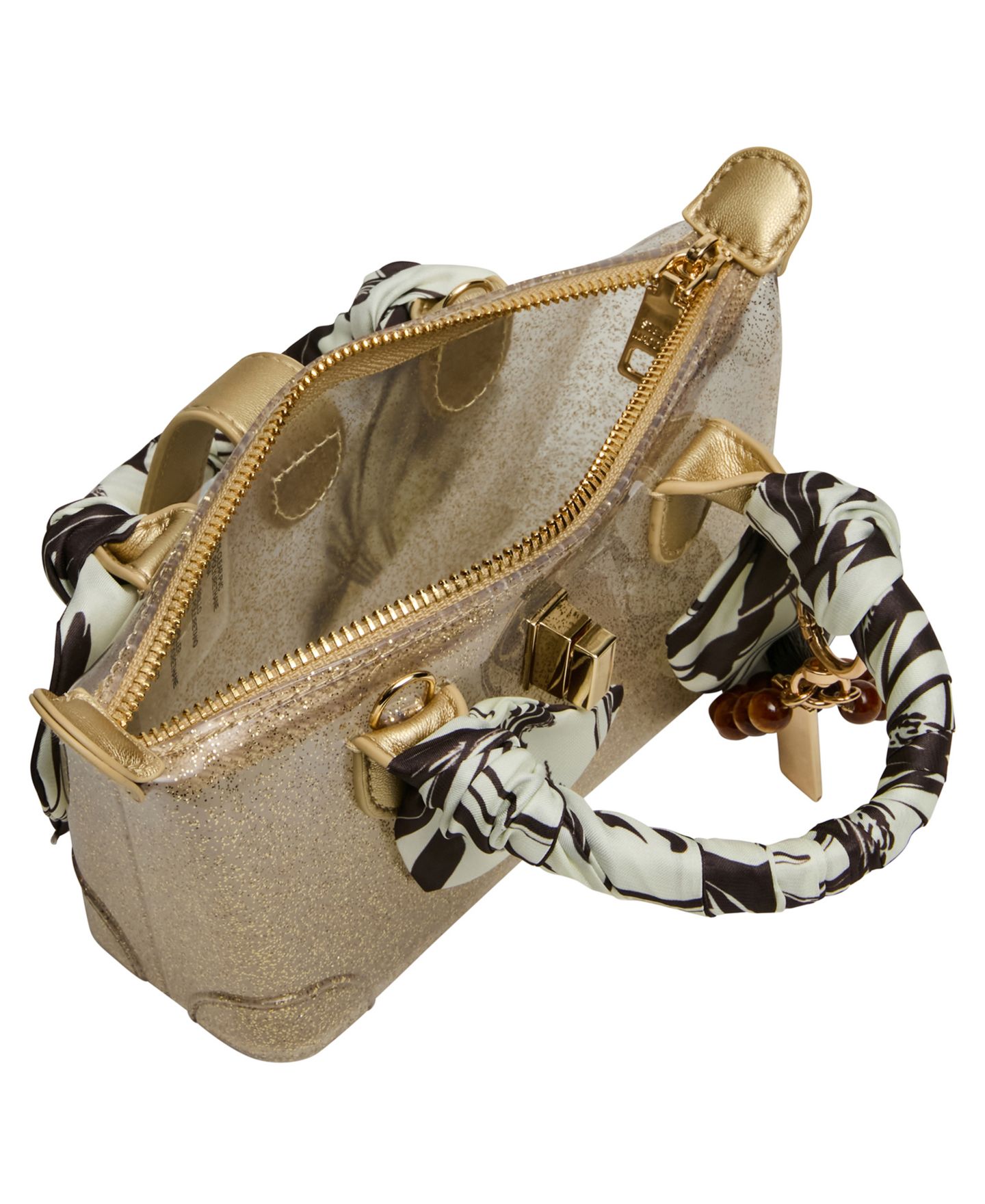 Женская сумка Steve Madden Btatiana Jelly Small Top Handle Crossbody Handbag, цвет: Золотой — фото 4