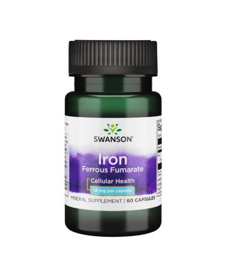 Iron (Ferrous Fumarate) 18 mg - Energy Support, Oxygen Delivery and Fatty Acid Metabolism, High Strength, 60 Capsules