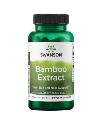 Bamboo Extract for Hair and Nails Silica Supplement Supports Collagen 300 mg 60 Veggie Capsules