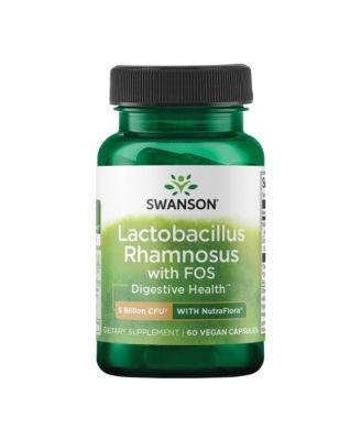 Lactobacillus Rhamnosus w/ FOS, Probiotic Supplement, Digestive Health, 5 Billion CFU, GI Tract Health During Travel, 60 Veggie Caps
