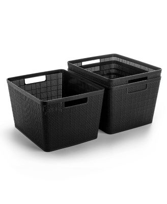 Woven Plastic Basket Home Storage Organization Jute Design Gift Basket