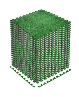 24 Piece 24 x 24 in. Interlocking Floor Mat Grass
