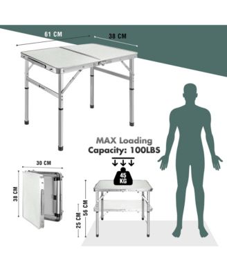 Folding Camping Table Portable Aluminum Adjustable Camping Outdoor Recreation Gear