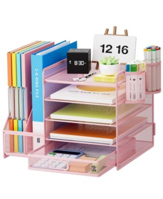 Desk Organizer File Holder 5-Tier Letter Tray Pen Mesh Storage