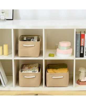 3pack Storage Bins Canvas Basket Organizer with Handles Gift Basket