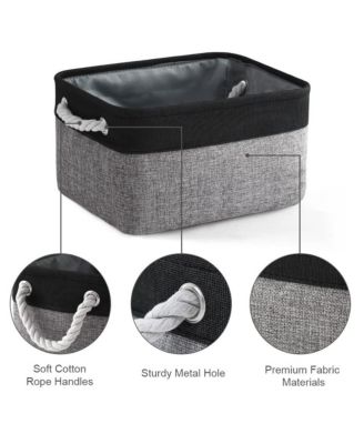 3pack Storage Bins Canvas Basket Organizer with Handles Gift Basket