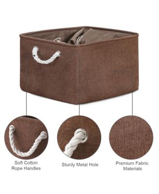 3pack Storage Bins Canvas Basket Organizer with Handles Gift Basket