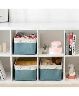 3pack Storage Bins Canvas Basket Organizer with Handles Gift Basket