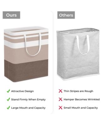 2PC Laundry Hamper Waterproof Collapsible Tall Clothes With Handles Gift Basket