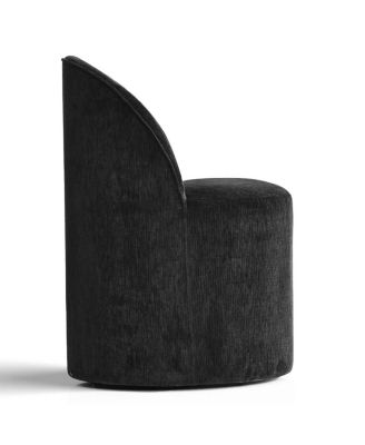 Set of 2 Chenille Swivel Accent Chairs with Casters, Barrel Chair