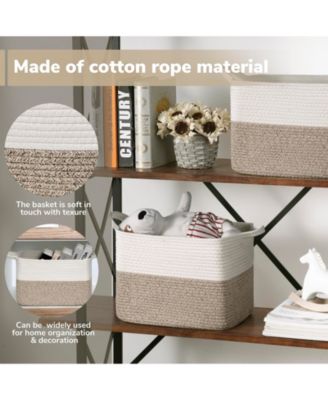 Cube Storage Baskets Woven Closet Organizer Shelf Bins