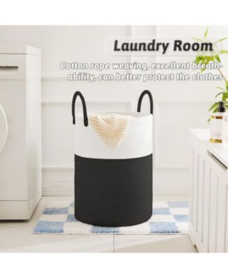 Woven Cotton Rope Hamper for Clothes Storage