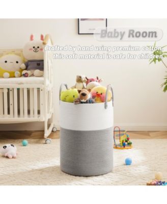 Woven Cotton Rope Hamper for Clothes Storage