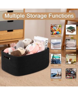 Woven Rope Storage Basket Organizer Bins Gift Basket