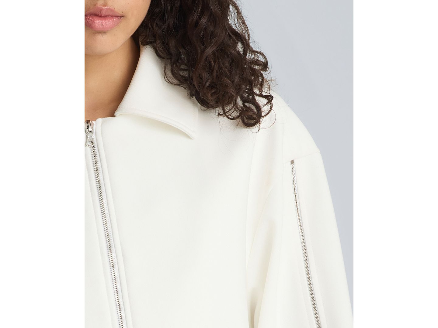 Женская куртка Kenneth Cole Zip Sleeve Collared, цвет: Чистый белый — фото 4