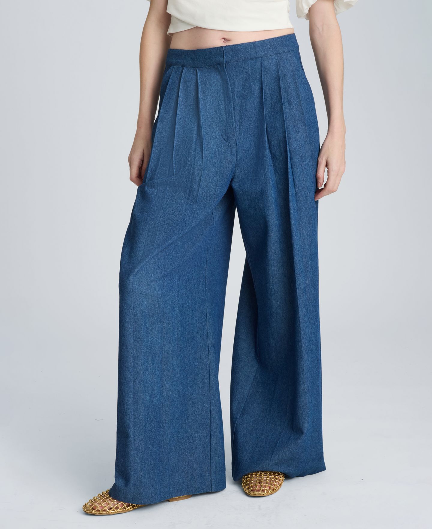 Женские брюки Kenneth Cole High-Rise Triple Pleated Wide-Leg, цвет: Варёный — фото 4