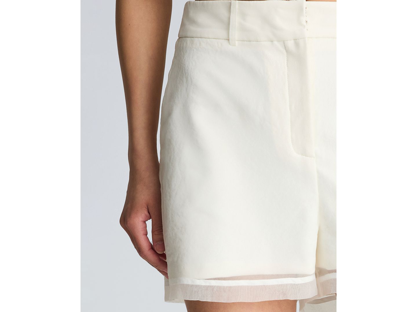 Женские шорты Kenneth Cole High-Rise Sheer Wide-Leg, цвет: Чистый белый — фото 5