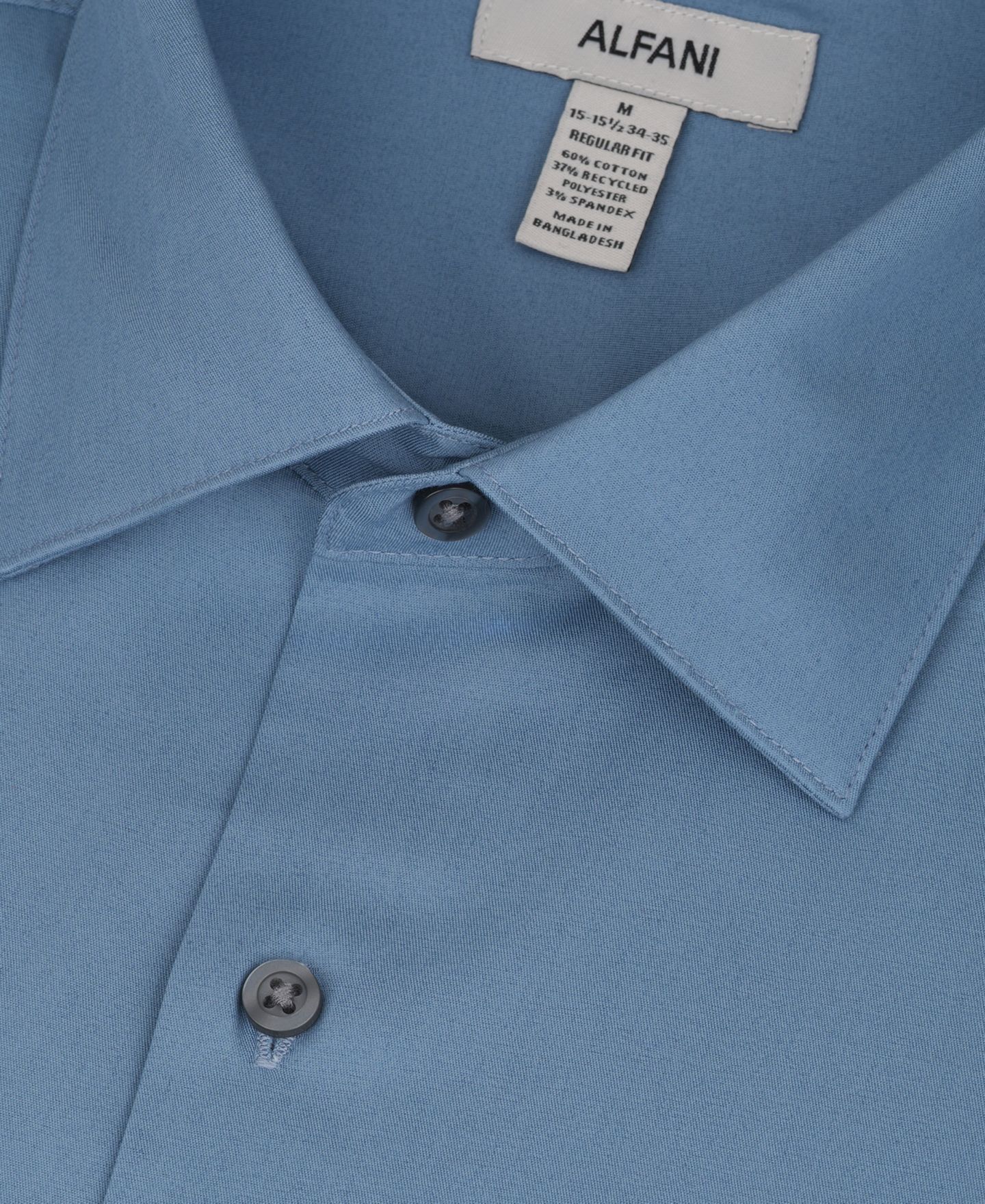 Мужская рубашка Alfani Regular-Fit Solid Dress Shirt, цвет: Синий пыльный — фото 8
