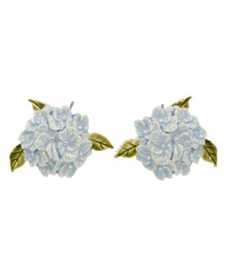 Fable England Hydrangea Earrings Silver - Blue  silver