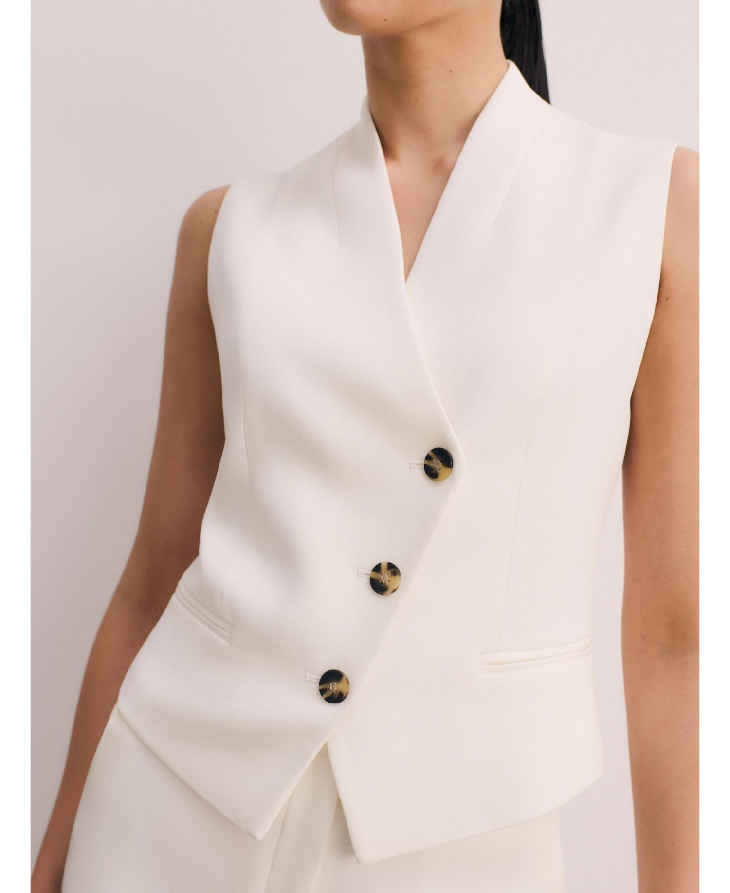 Women's Draped V-Neck Tailored Waistcoat