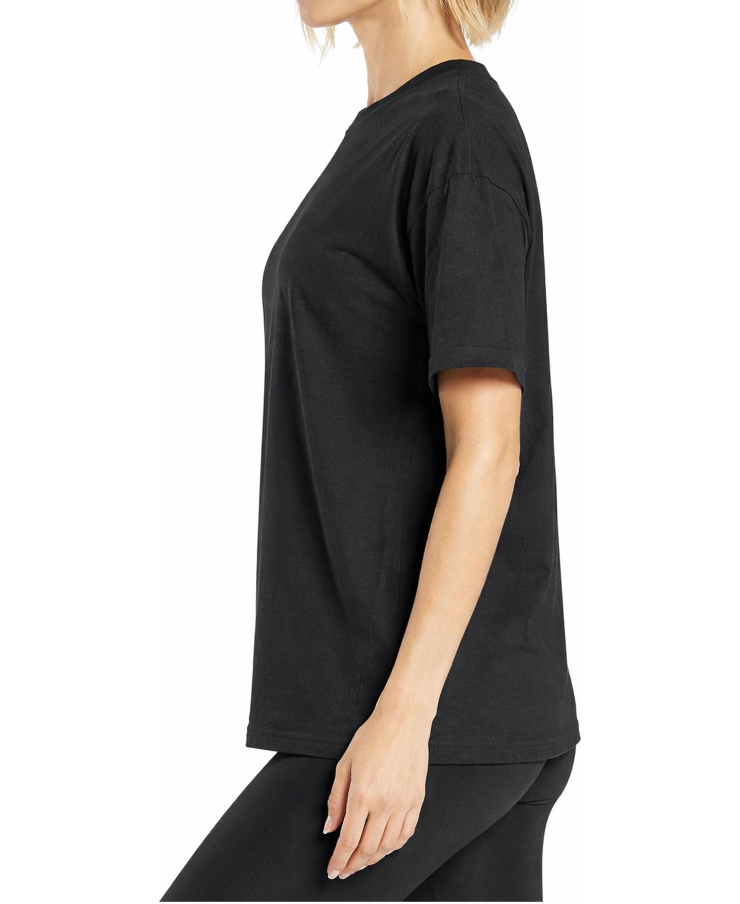 Женская футболка Blue Ice Loose Fitting Short Sleeve Crew Neck (UP TO 5XL), цвет: Чёрный — фото 2
