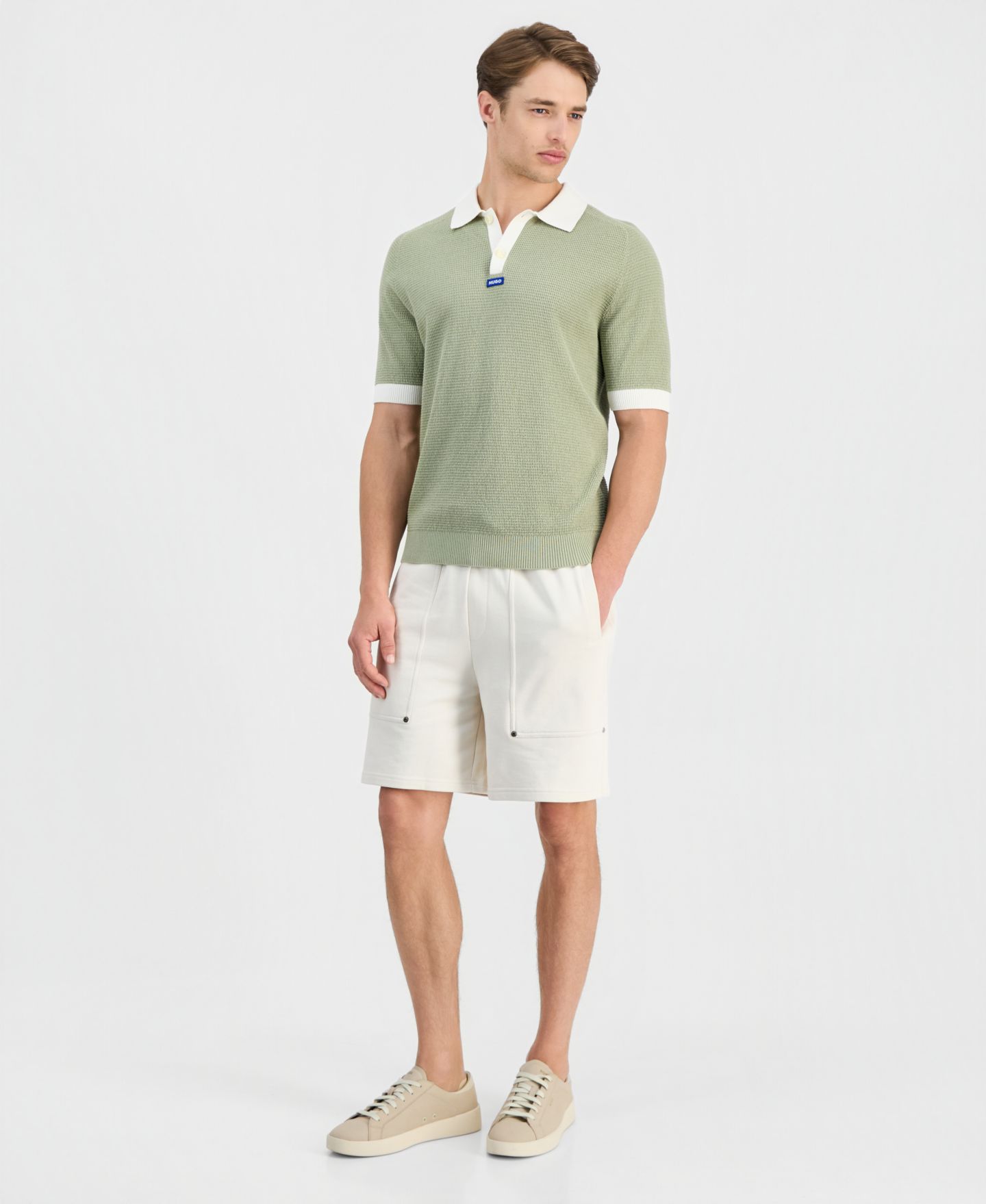 Мужское поло Hugo Boss Siablo Polo Shirt, цвет: Бежевый — фото 4