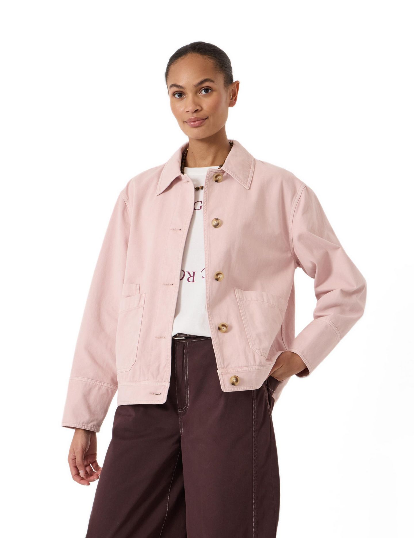 Женская куртка Hush Avril Cotton Utility Barn, цвет: Бледный розовый — фото 1