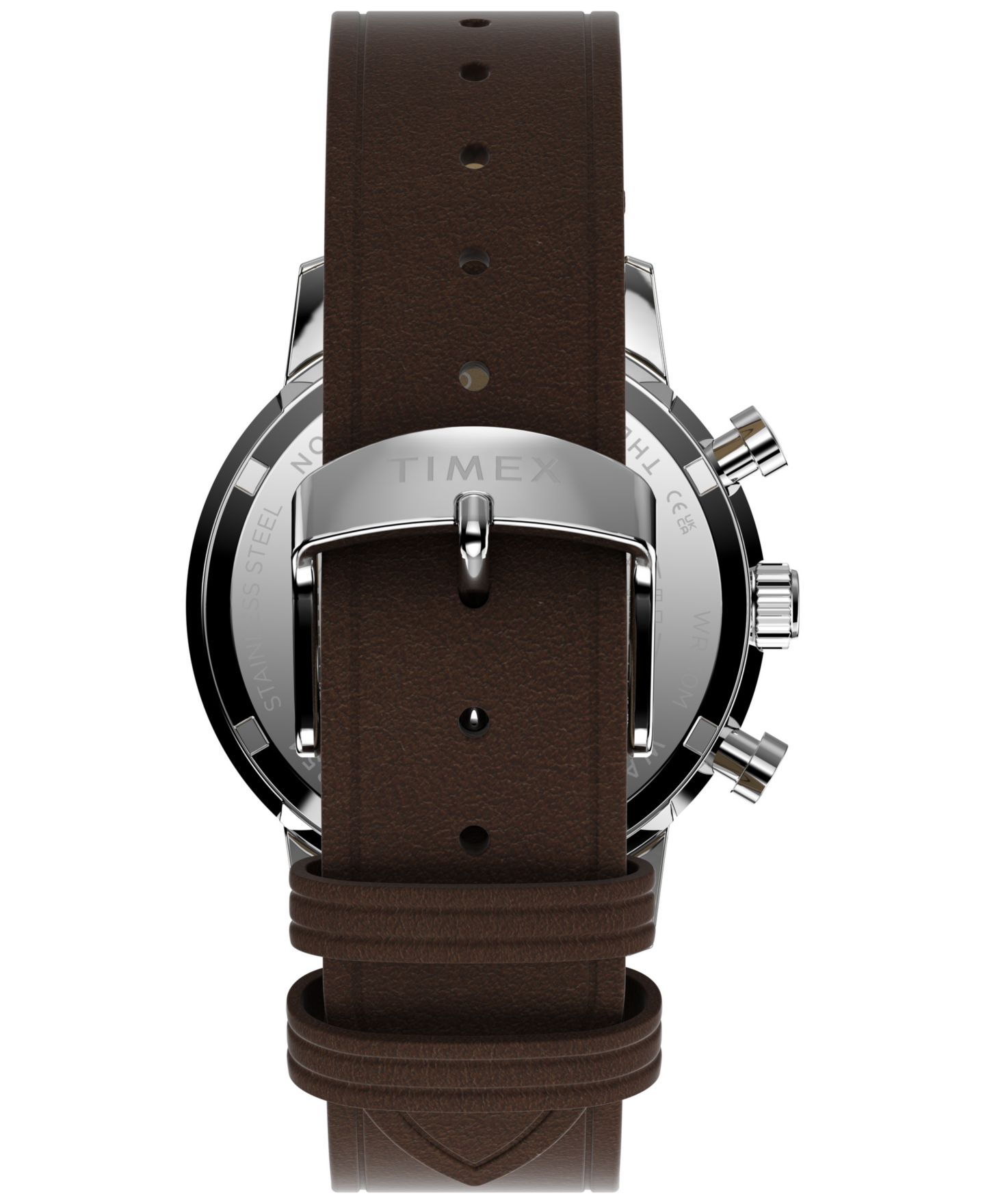 Мужские часы Timex Quartz Chronograph Brown Leather Watch 40mm — фото 2