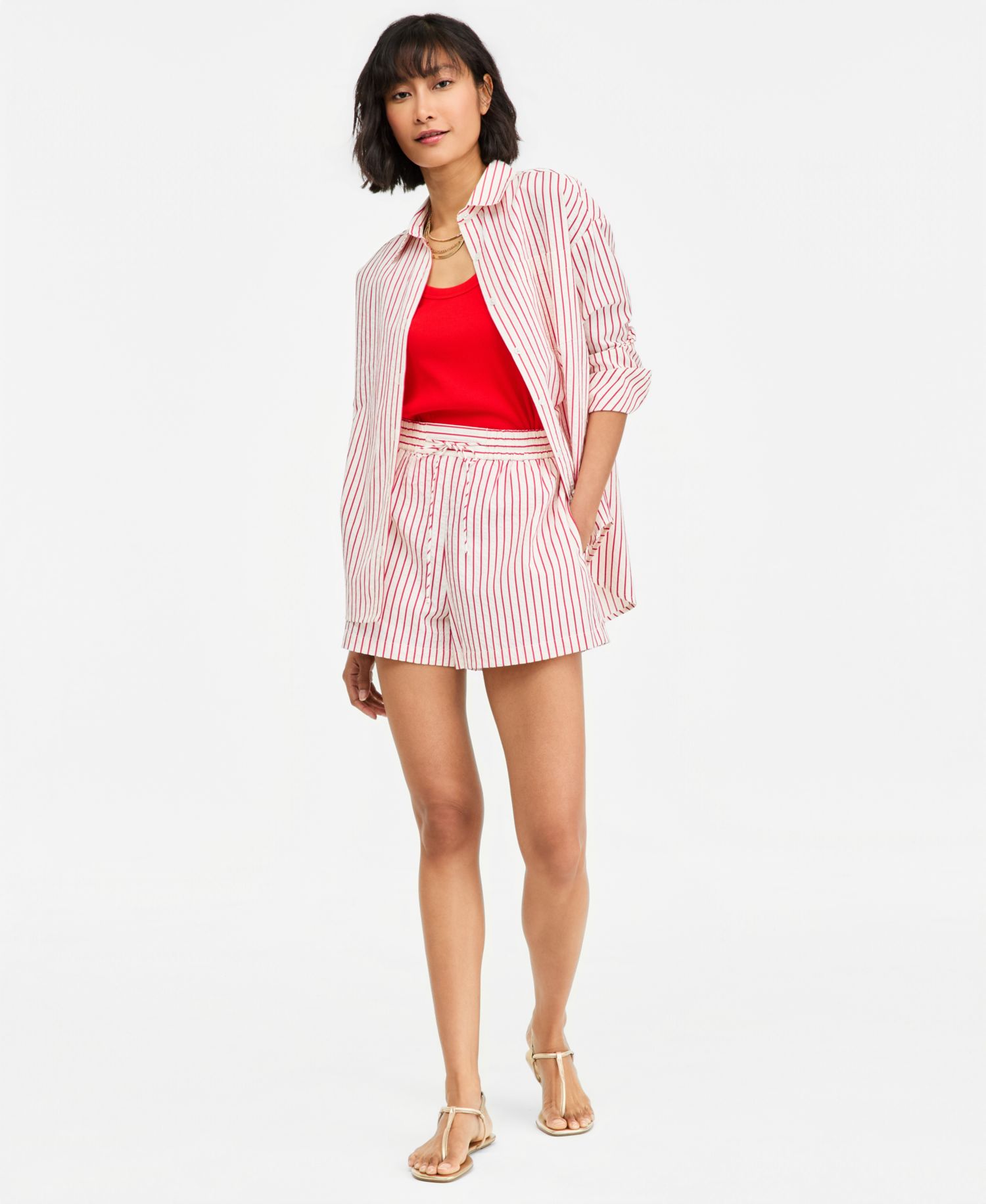 Women's Drawstring Seersucker Texture Shorts