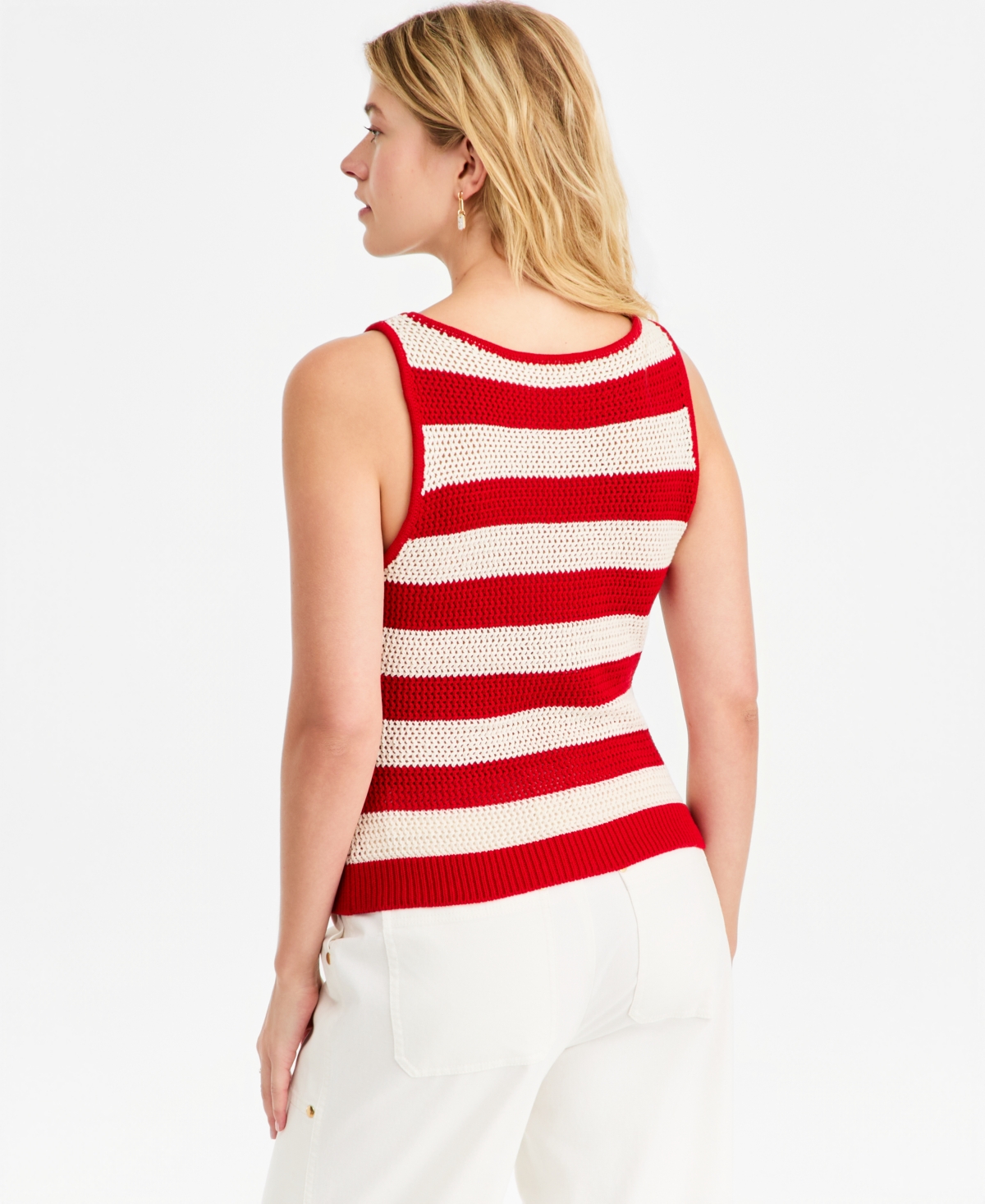 On 34th Women's Floral Crochet Striped Tank, Macy's Exclusive