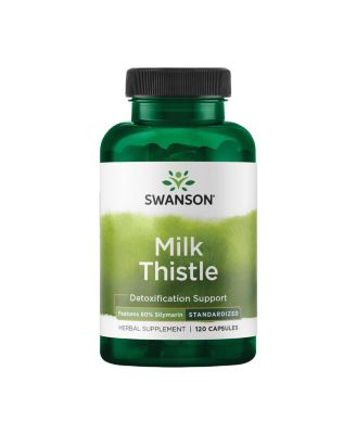 Milk Thistle Standardized Herbal Liver Support Supplement with Silymarin - Natural Formula for Overall Health and Wellbeing - 120 Capsules