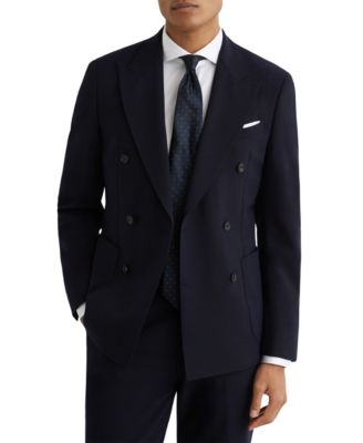 Men's Tailored-Fit Double-Breasted Textured Suit Blazer