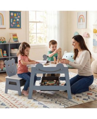 5-in-1 Toddler Table and 2 Chairs with Reversible Chalkboard Whiteboard