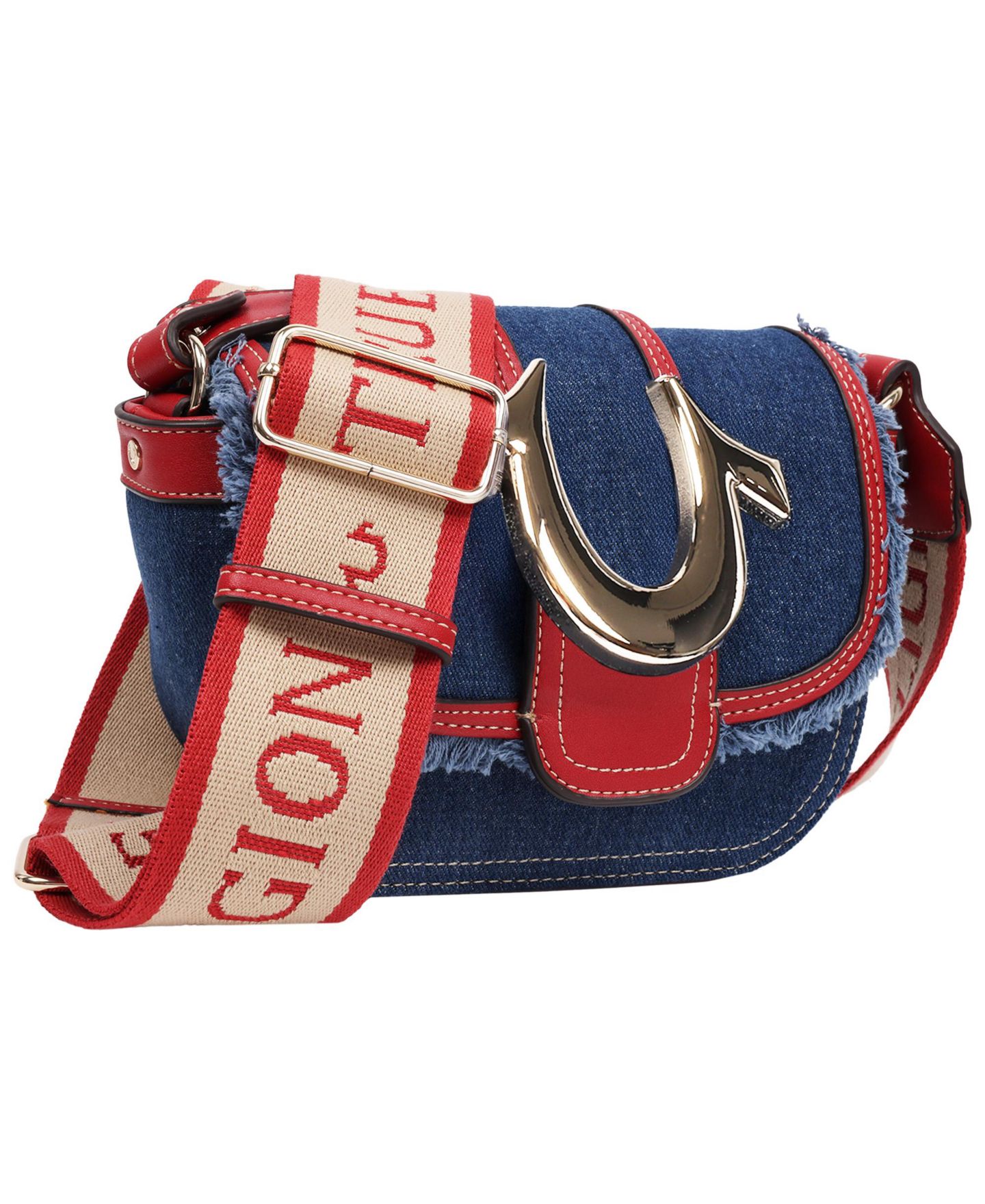 Женская сумка True Religion Asher Frayed Edge Mini Flap Crossbody, цвет: Тёмный джинсовый — фото 2