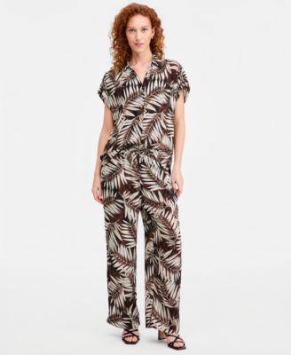Women's Mid-Rise Wide-Leg Pants