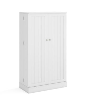 41 in Tall Kitchen Pantry Cabinet with Adjustable Shelves and Side Door Storage